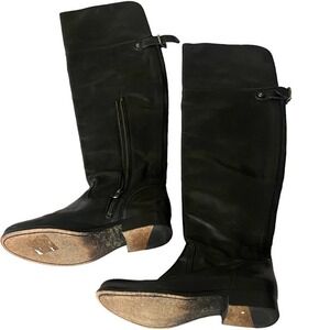 Frye black Leather over knee Western English Melissa boots elastic calf size 7